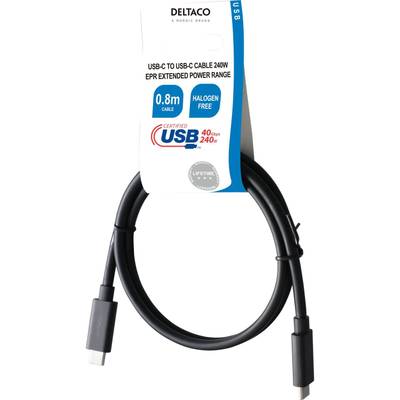 USB4 Gen3 cable USB-C – USB-C, 40 Gbps, 240 W, 0,8 m