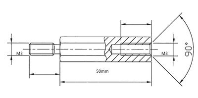SPACER SCREW M3 50mm