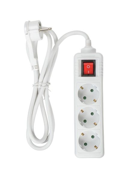 3-WAY EXTENSION CORD WITH SWITCH AND FLAT PLUG 1.4M