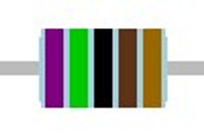 METAL FILM RESISTOR 0,6W: 7,5kohm