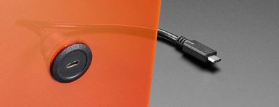 USB C Round Panel Mount Extension Cable - 30cm