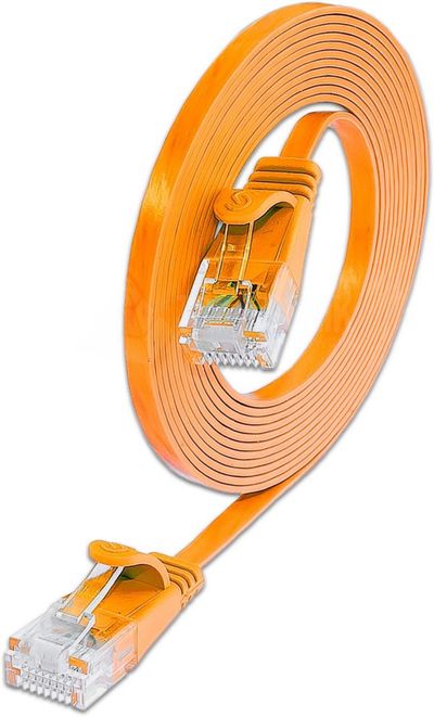 CAT6 FLAT NETWORK CABLE U/UTP 0,15m orange