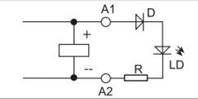 Green LED + diode module 24V for FINDER relay sockets