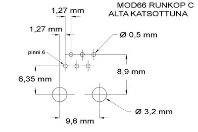 RJ12 (6P6C) SOCKET PCB STRAIGHT