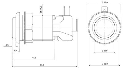 ARCADE MICROSWITCH 33X67 white +player