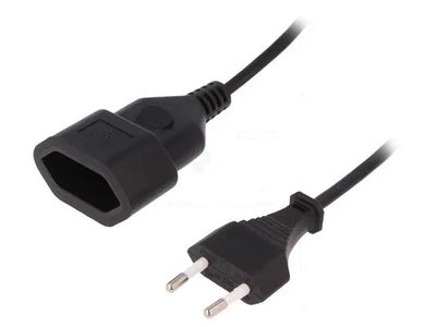 EURO SOCKET POWER EXTENSION CORD 3m BLACK