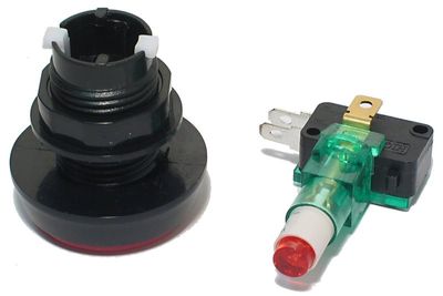 MICRO SWITCH WITH LARGE BUTTON AND RED 12V LED LIGHT