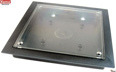 PLASTIC ENCLOSURE 130x130x17mm transparent