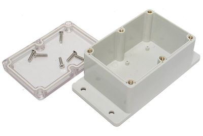 TRANSPARENT WALL-MOUNT PLASTIC ENCLOSURE IP65 65x120x80mm