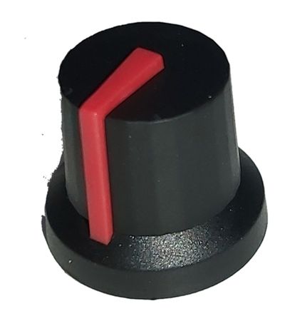 CONTROL KNOB 6mm AXIS Ø 14mm BLACK / RED