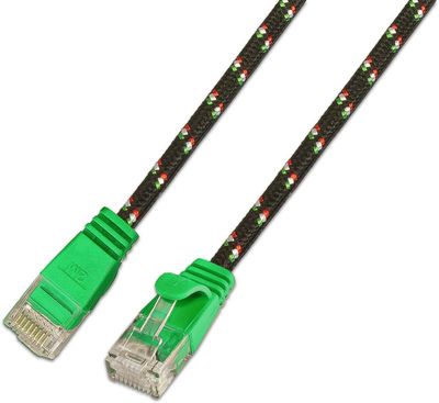 CAT6 FLAT NETWORK CABLE U/UTP TOUGH 1m green