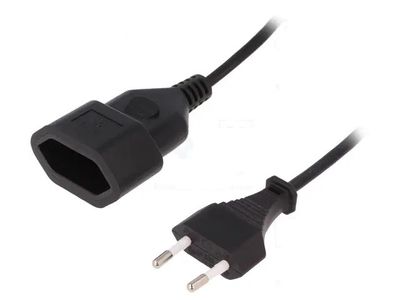 EURO SOCKET POWER EXTENSION CORD 2m BLACK EURO SOCKET POWER EXTENSION CORD 2m BLACK