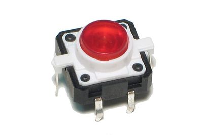TACTILE SWITCH N.O. 12x12mm with RED LED TACTILE SWITCH N.O. 12x12mm with RED LED