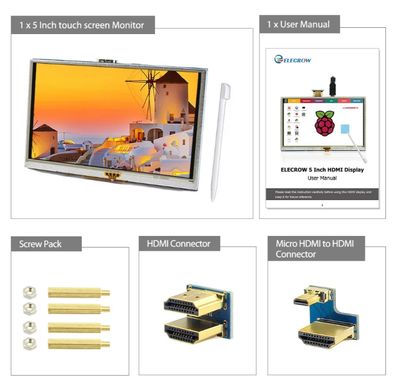 Elecrow RR050 5" 800x480 HDMI,RESTCH DISPLAY