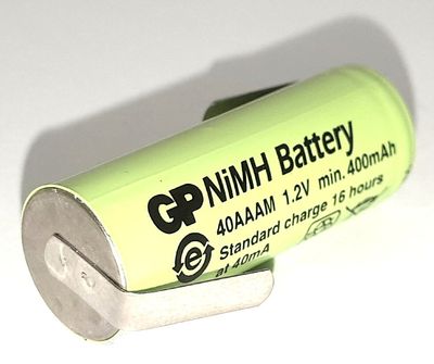 2/3 AAA NiMH BATTERY 1,2V 400mAh WITH SOLDER LUGS