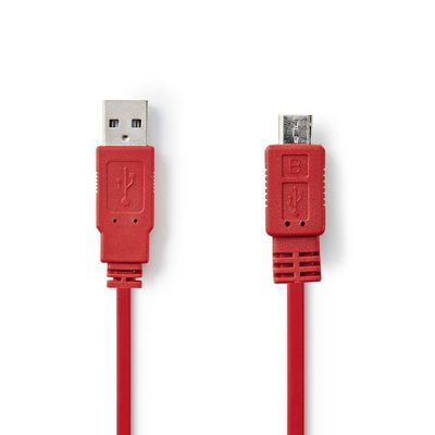 USB-2.0 CABLE A-MALE / microB 1m red