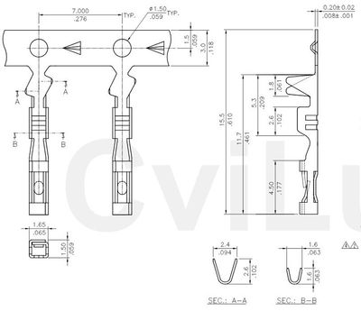 CVILUX SPARE PIN FEMALE GOLD PLATED