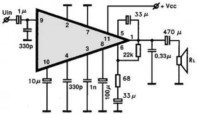 IC AUDIO AMP 12V 5,5W 4OHM SIL11