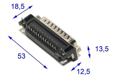 D25 CONNECTOR MALE ANGLE PCB