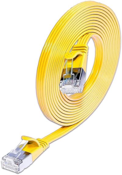 CAT6 FLAT NETWORK CABLE U/FTP 0,25m yellow CAT6 FLAT NETWORK CABLE U/FTP 0,25m yellow