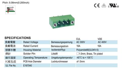 TERMINAL BLOCK 12x R5,08 male ST fixing insert