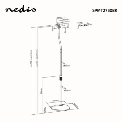 Nedis ADJUSTABLE SPEAKER STANDS