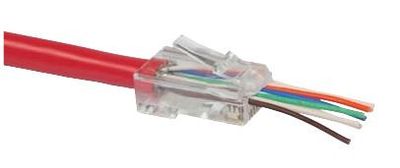 RJ45 PLUG CAT6 UNSHIELDED,PASS THROUGH
