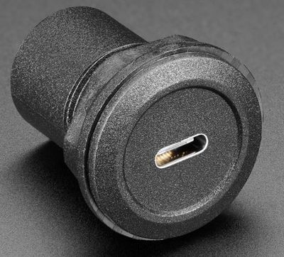 USB C Jack to USB C Jack Round Panel Mount Adapter