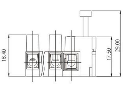 SCREW TERMINAL BLOCK 3-WAY 0,5-2,5mm2 WITH FUSE HOLDER