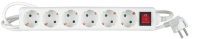 6-WAY POWER OUTLET 3m, with switch