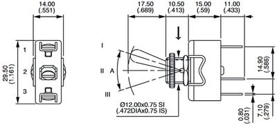 POWER TOGGLE SWITCH SP3T ON/OFF/ON