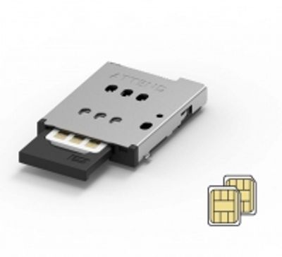 Dual Nano SIM, Push Push, 6Pin, Lock w/Switch