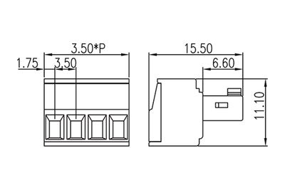 PLUGABLE TERMINAL BLOCK 4X R3,5