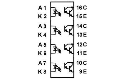 OPTOCOUPLER PC845 DIP16