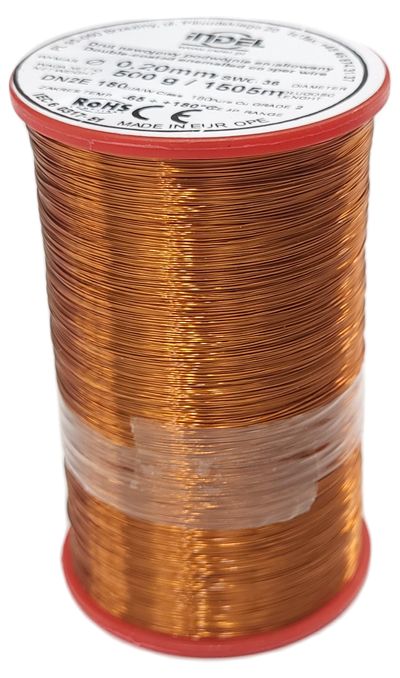 LACQUER INSULATED COPPER WIRE Ø0.2mm 500g ROLL