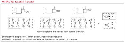 4-POLE SMALL TOGGLE SWITCH ON/ON/ON (3-way)