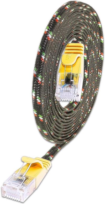 CAT6 FLAT NETWORK CABLE U/UTP TOUGH 3m yellow