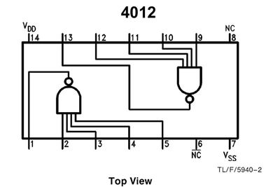 CMOS-LOGIC IC NAND 4012 DIP14