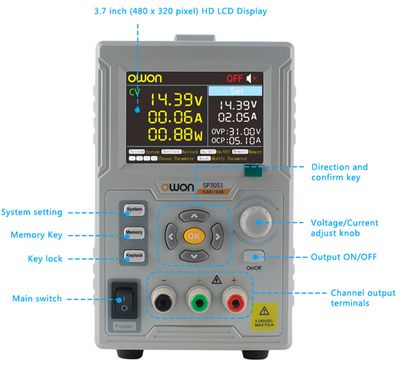Owon SP3051 POWER SUPPLY 0-30V/0-5A 150W