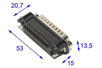 D25 CONNECTOR MALE ANGLE PCB EUROPE