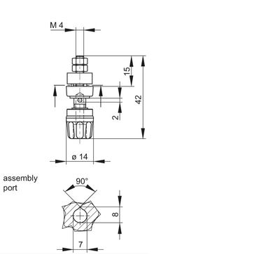 4mm CAPTIVE BINDING POST Hirschmann BLACK