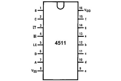 CMOS-LOGIC IC 7SEG 4511 DIP16 CMOS-LOGIC IC 7SEG 4511 DIP16