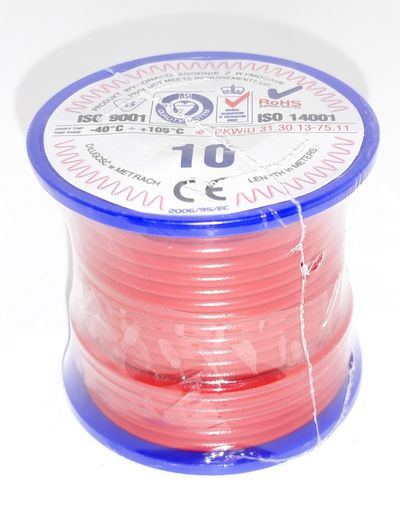 EQUIPMENT WIRE 1,00mm2 RED 10m