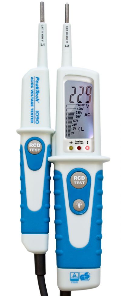 PeakTech 1090 VOLTAGE TESTER AC/DC 6-690V, LCD, TUV/GS