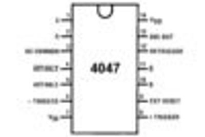 CMOS-LOGIC IC VIBRA 4047 DIP14