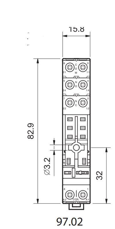 RELAY SOCKET DIN-RAIL FOR FINDER 46.52