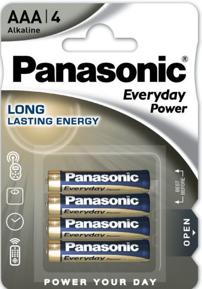 4pcs ALKALINE BATTERY 1,5V AAA-SIZE Panasonic Everyday Power