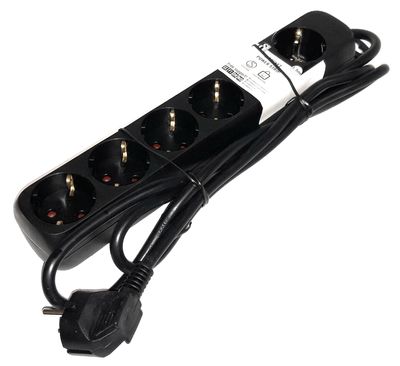 6-WAY POWER OUTLET 1,5m black