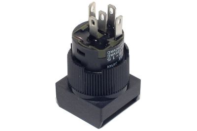 1-POLE PUSH SWITCH WITH LIGHT ON/(ON) SQUARE WHITE