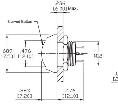 Normally open push button switch IP65 2A 36VDC GREEN
